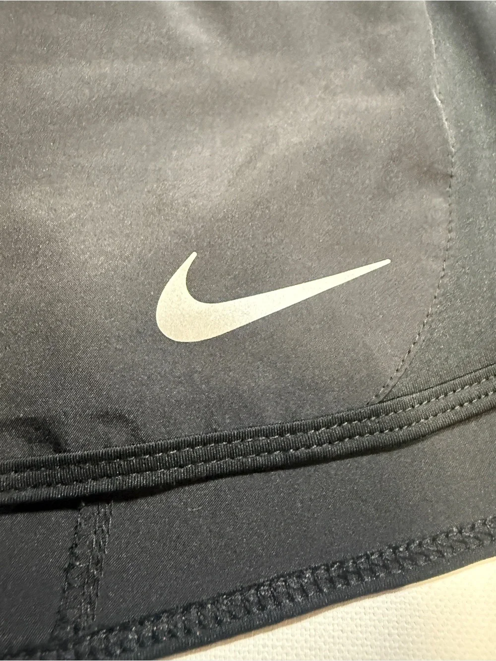 Nike Black Women's Athletic Running Shorts with White Swoosh